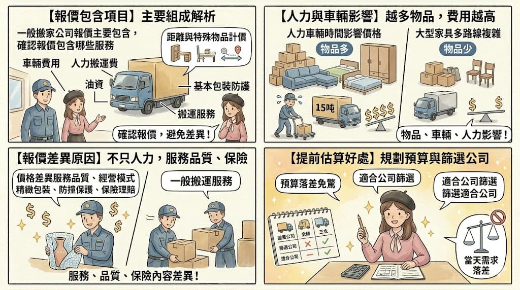 搬家費用怎麼抓才不吃虧？報價方式、加價項目與省錢重點整理