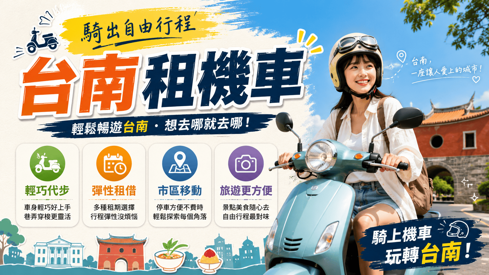 台南租機車怎麼選？租車流程、費用比較與旅遊規劃整理